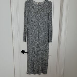 Show Me Your Mumu Metallic Charcoal Long Sleeve Sweater Dress XS